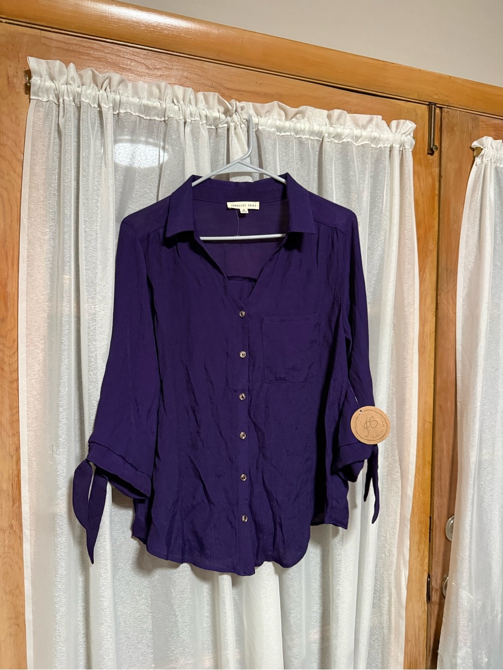 NWT Parallel Skies Purple Button-Up Blouse 💜